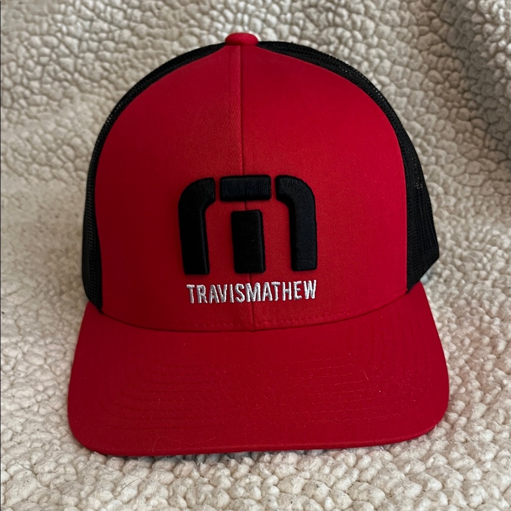 Travis Mathew Red Cap with Black Logo